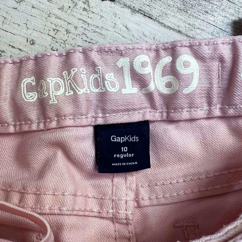 Gap Kids Skinny Jeans Girls Size 10 Pink Shimmer Adjustable Waist Stretch - Picture 7 of 8